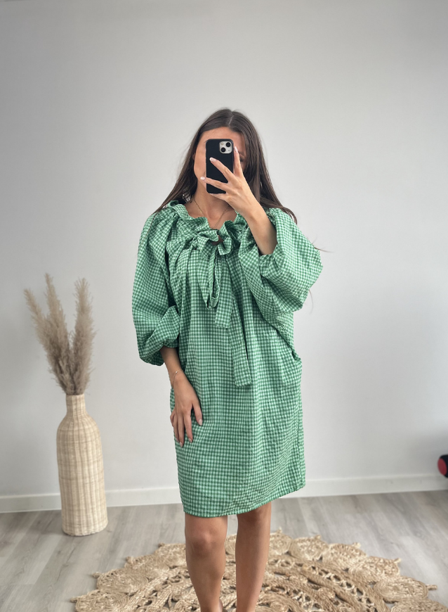 ELIN - Vichy-Kleid grün
