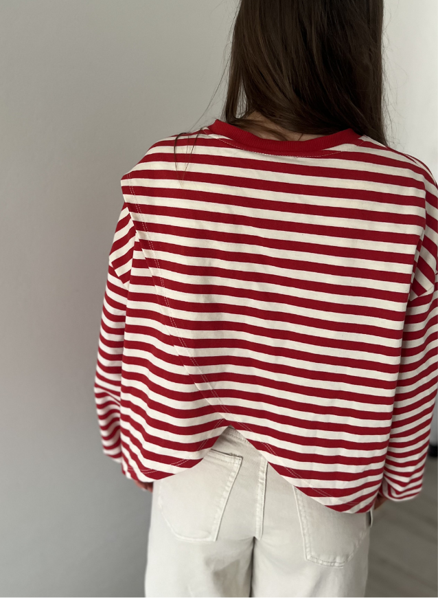 Langarmshirt rot mit Rückendetail