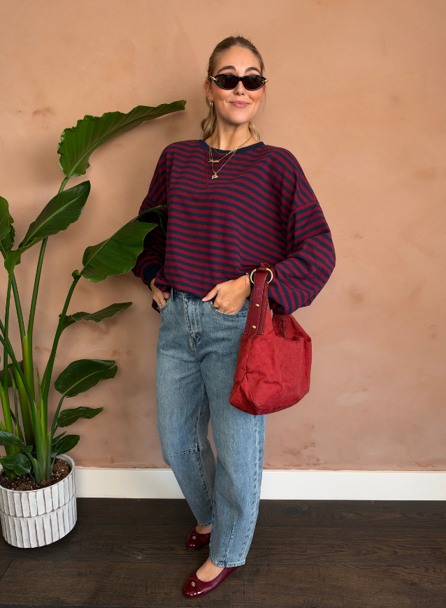 CAMILLE - Sweater Navy/Bordeaux