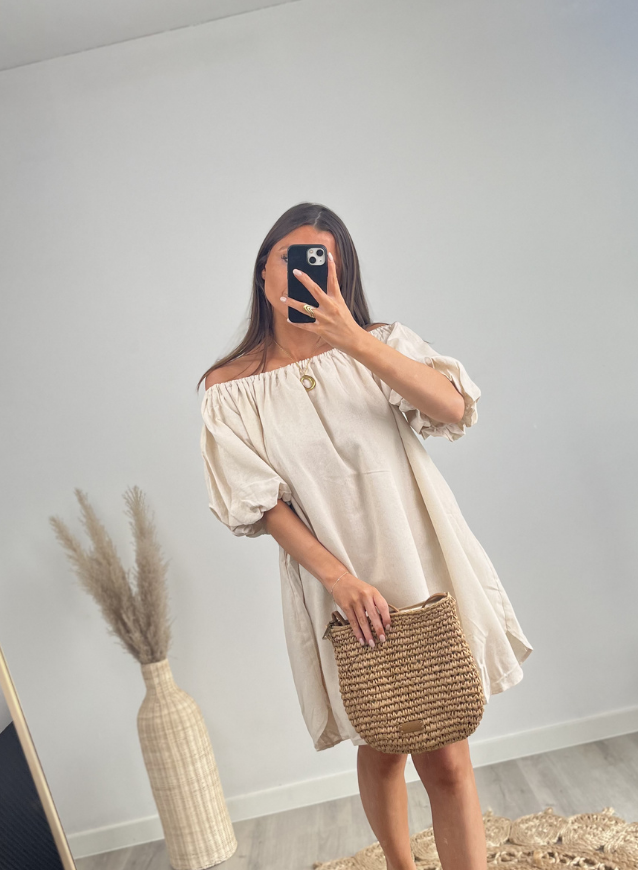 Linnen Kleedje Beige
