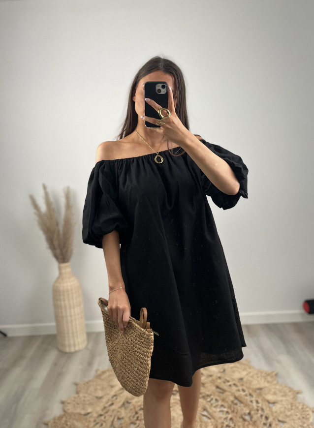 Leinenkleid Schwarz
