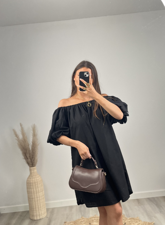 Leinenkleid Schwarz
