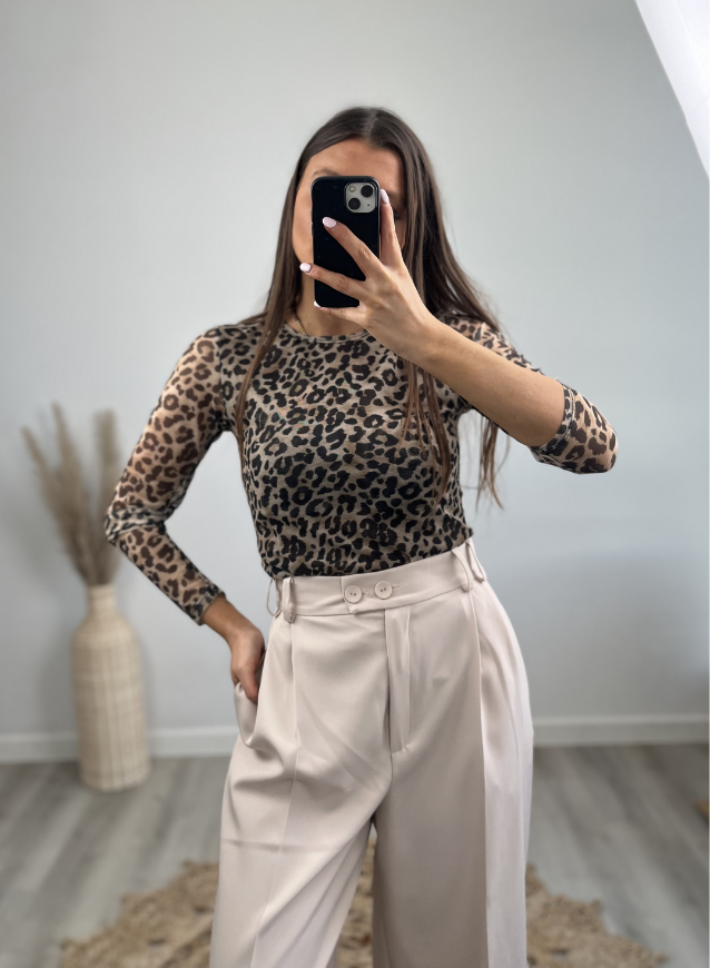 Leopard-Langarmshirt