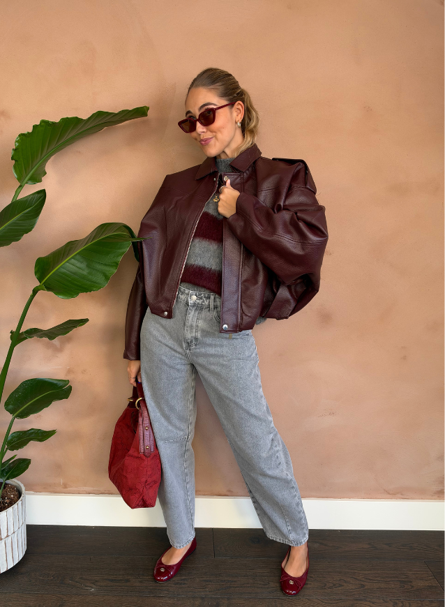 ELENA - PU Jas Bordeaux