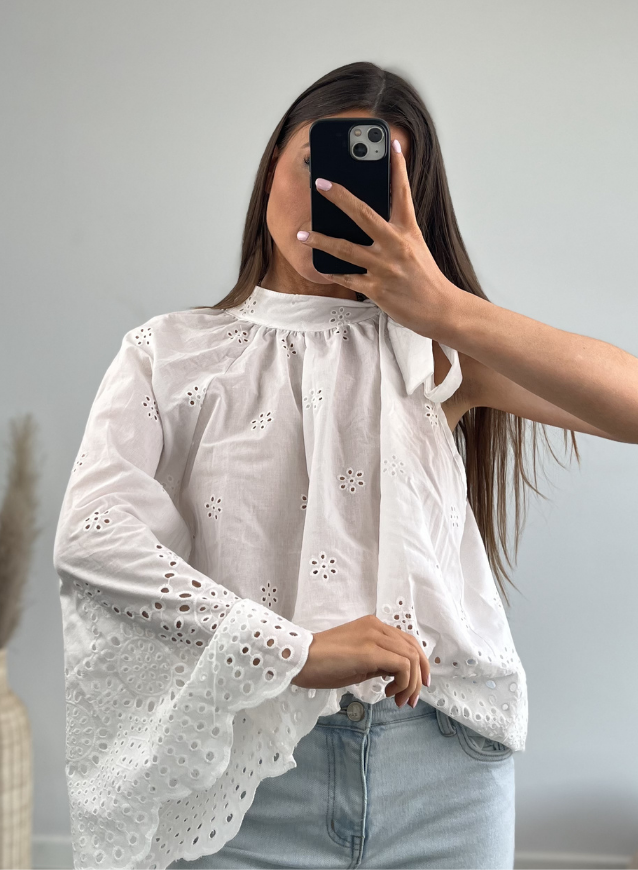Broderie Blouse White