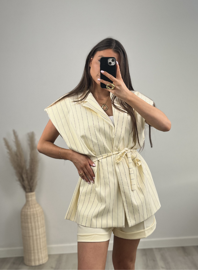 Mouwloze Blazer Geel