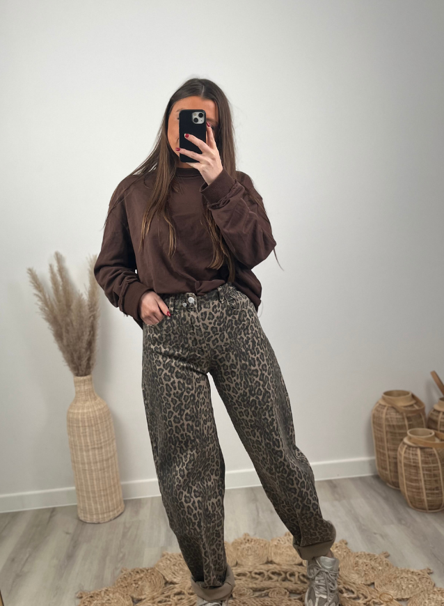 Leopard Balloon Jeans