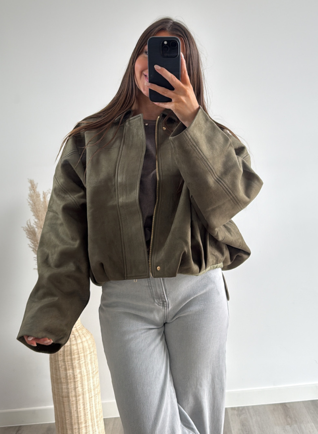 Suède Jacket Kaki