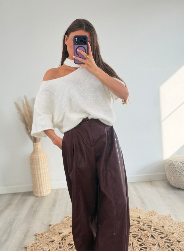 PU broek Bordeaux (maat L = pre- order: verzending 26/08)