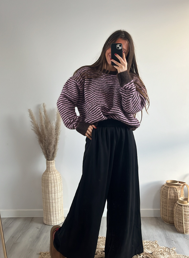 FLEUR - Streepjestrui Roze- Bruin