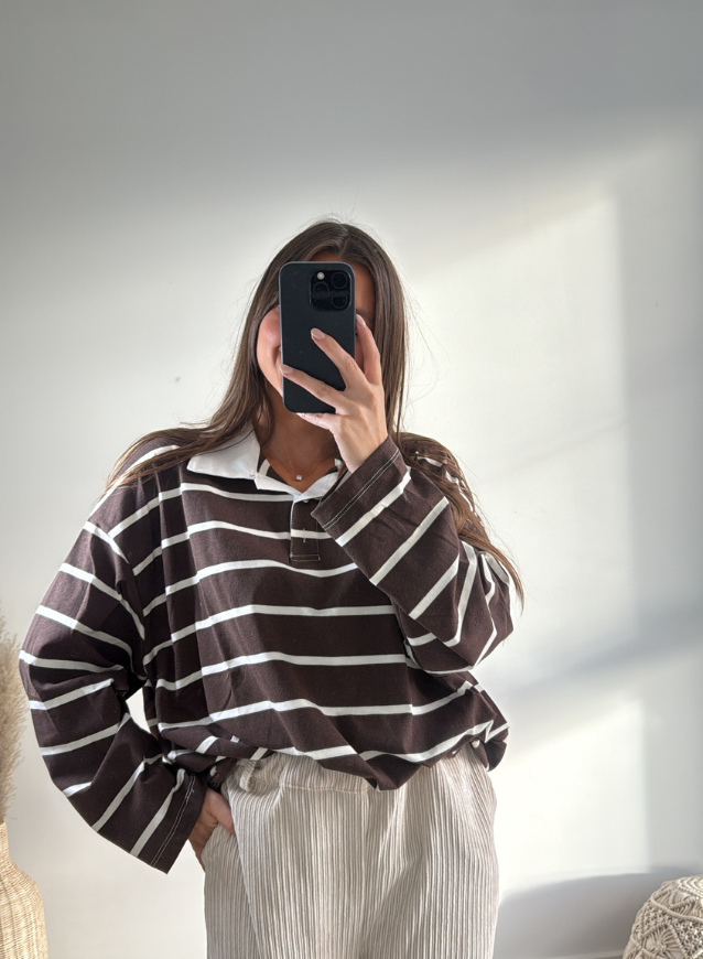 LIEKE - Bruin Poloshirt