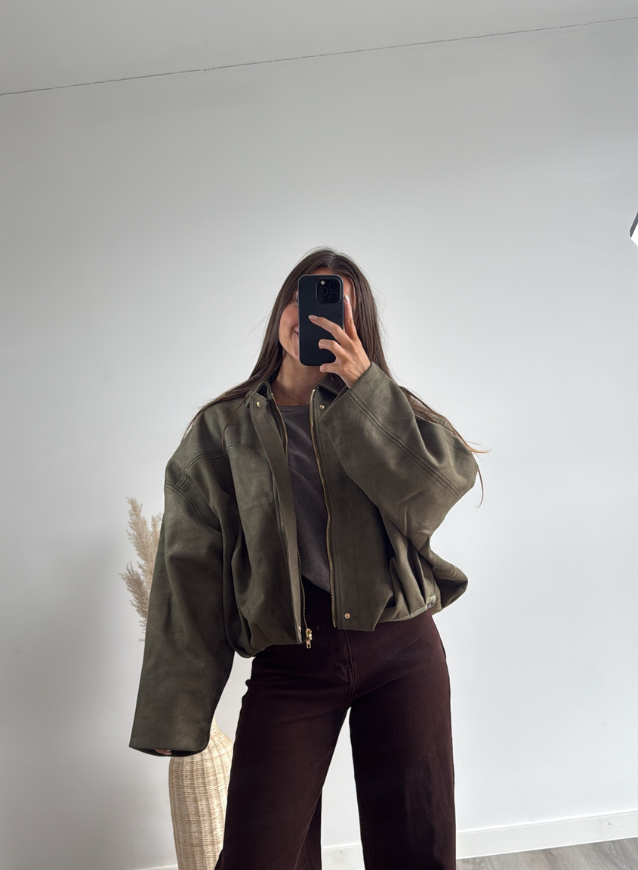Suède Jacket Kaki