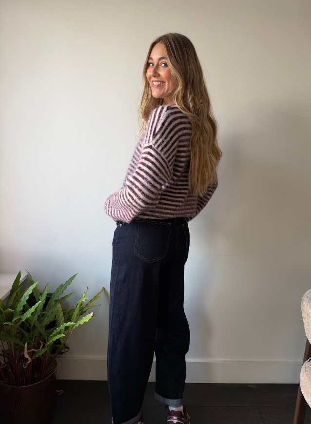 ELLI - Striped Knit Burgundy