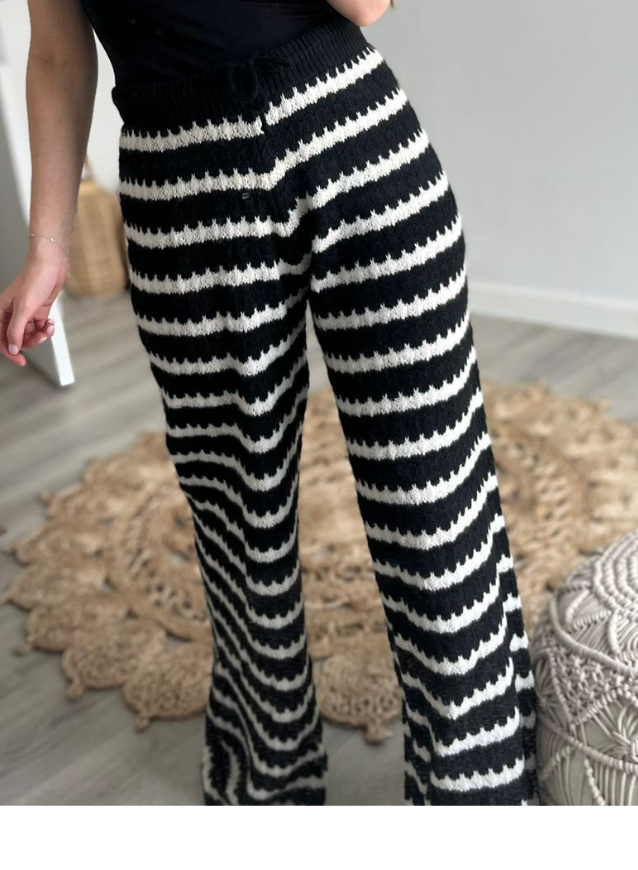 JULIE - Broek Zwart/Wit