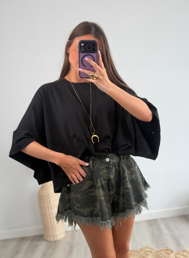 LOUISE - Jeansshort Camouflage