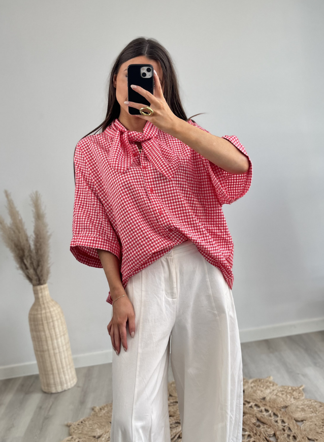 Vichy-Bluse Rot