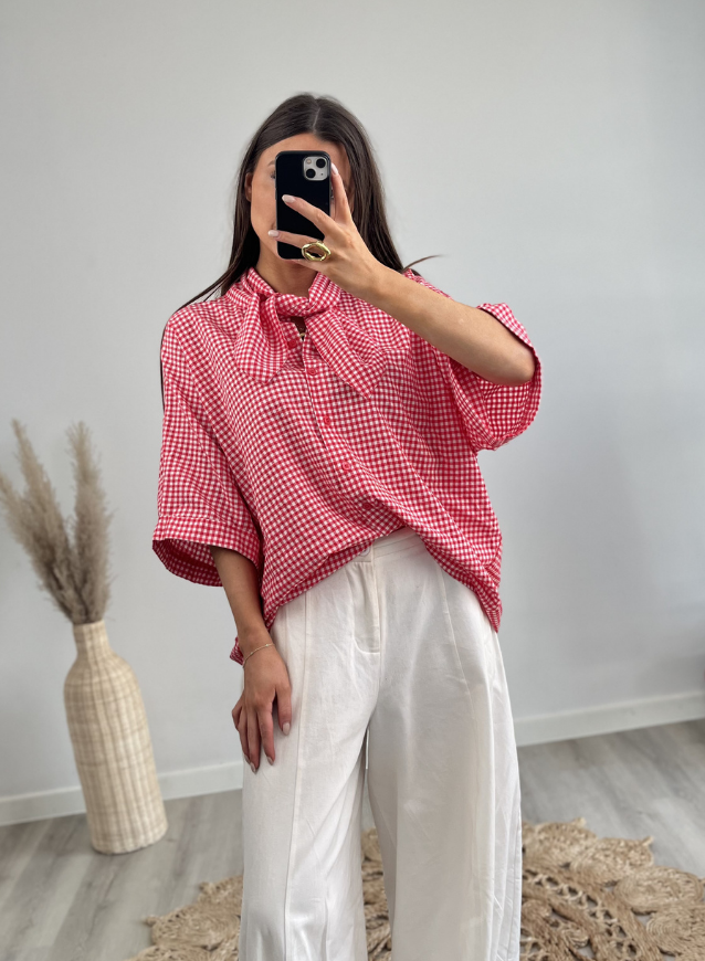 Vichy-Bluse Rot