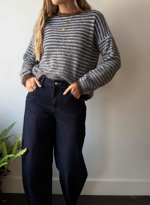 ELLI - Striped Knit Blue