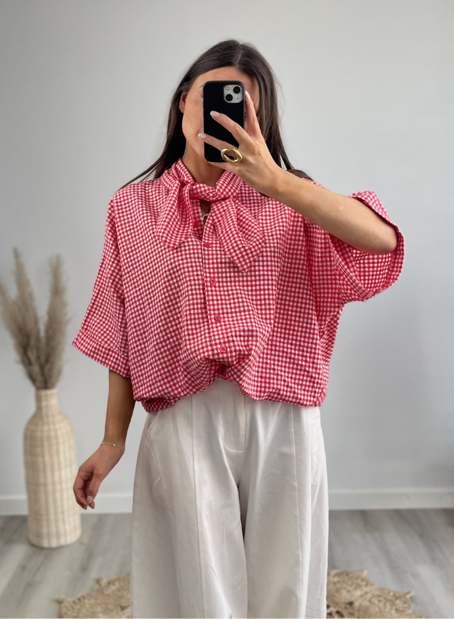 Vichy-Bluse Rot