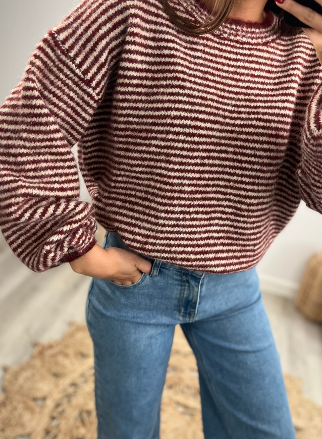 MAE - Striped Sweater Wine