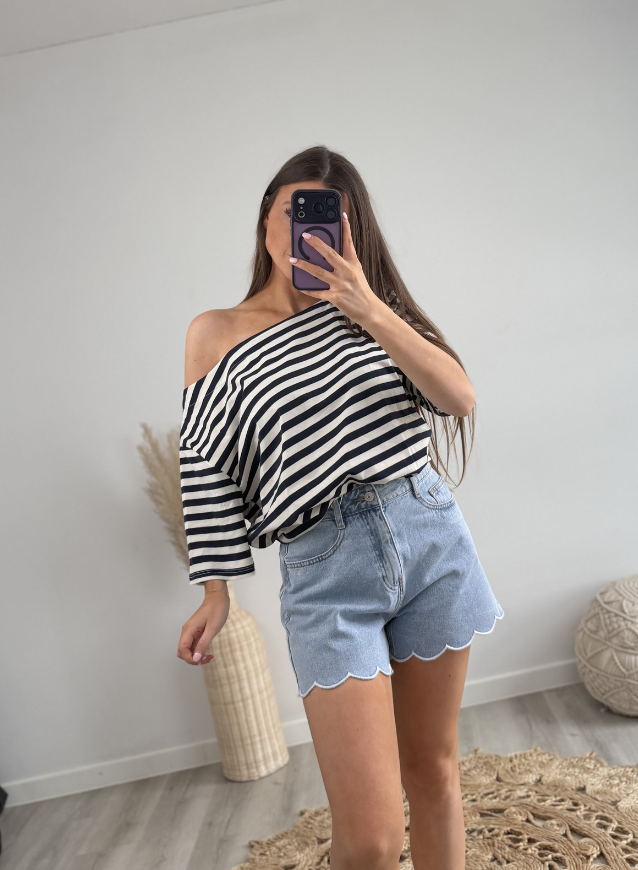 Off shoulder Top Marine
