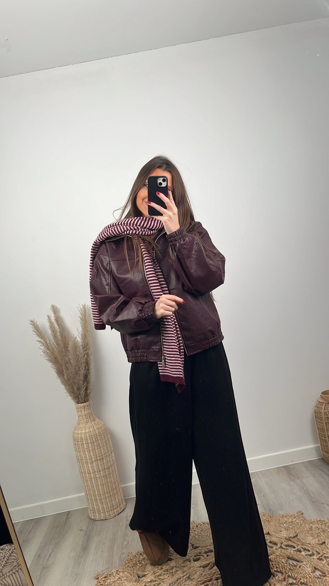 SOPHIA - PU jacket Bordeaux