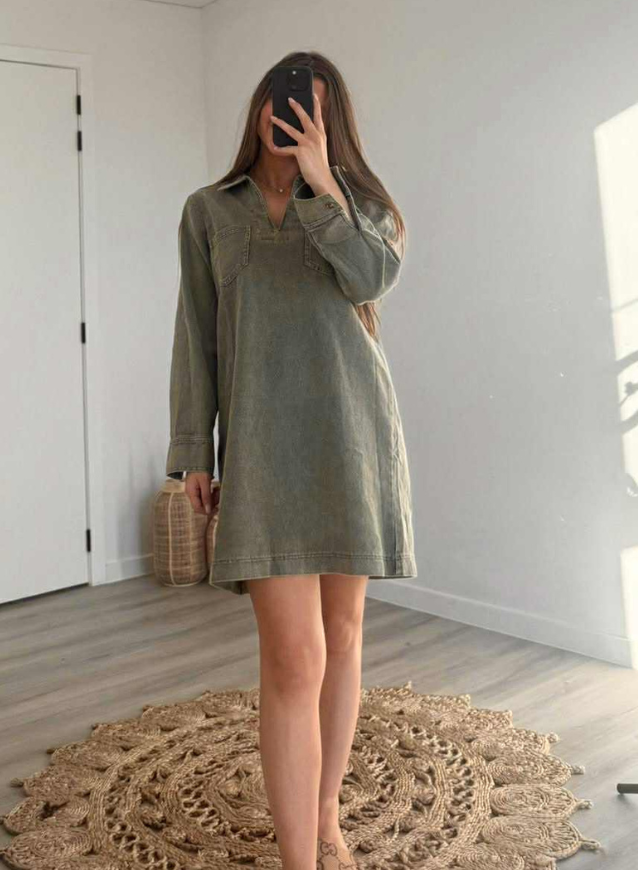 MIRTE - Kaki Jeanskleedje