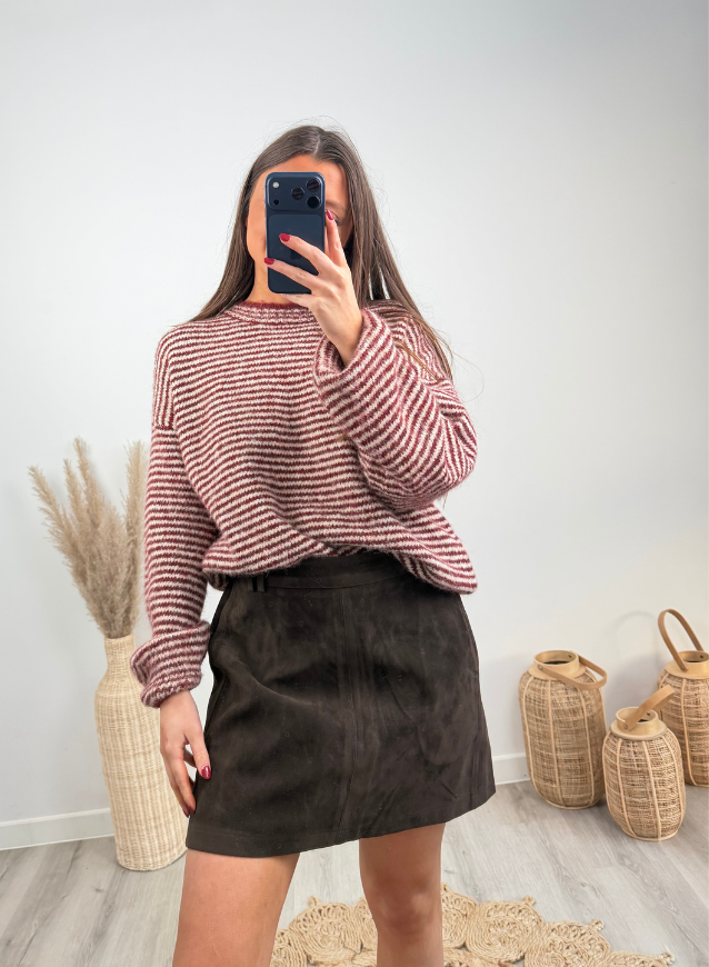MAE - Striped Sweater Wine