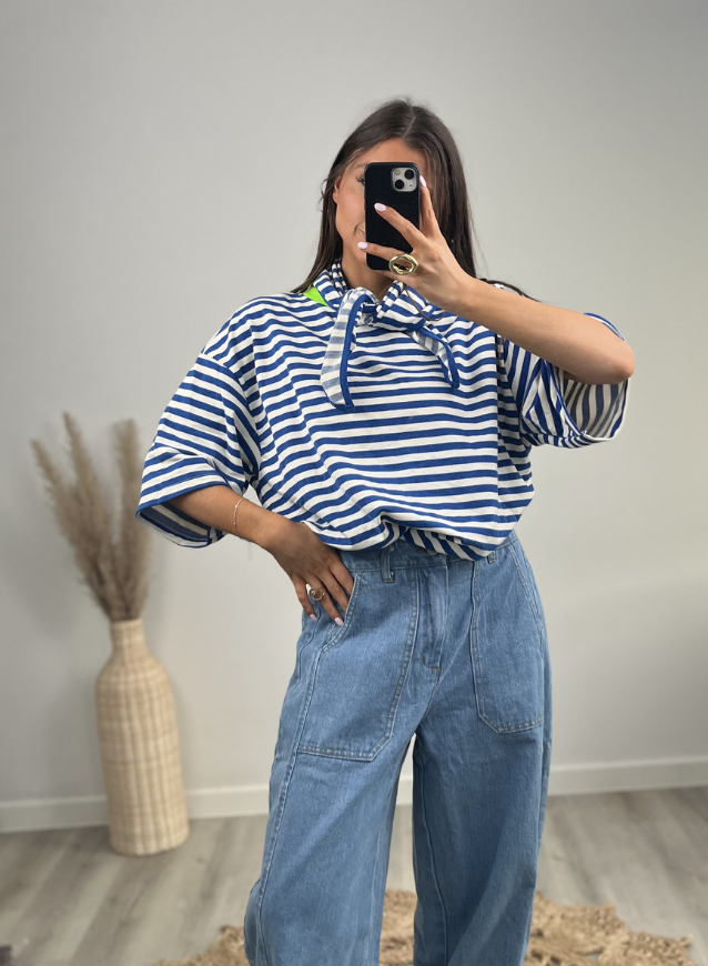 BEA - Shirt Blauw incl. sjaaltje