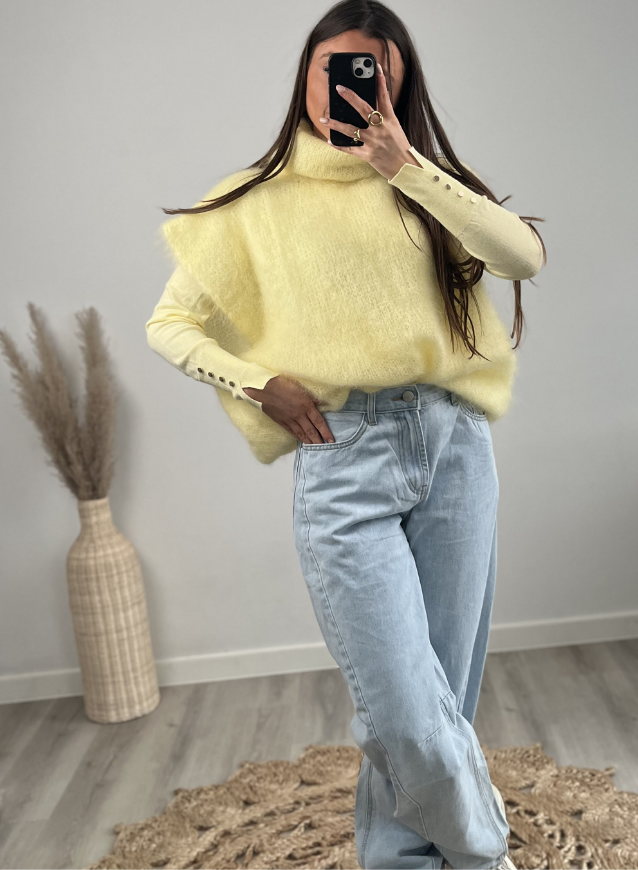 LINA - Kid Mohair Strick Gelb