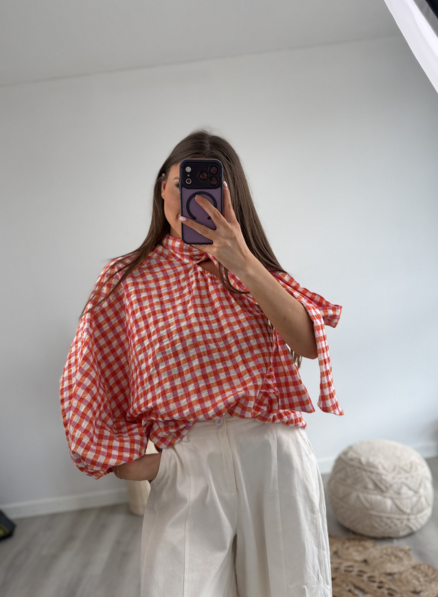 One- shoulder Top Red