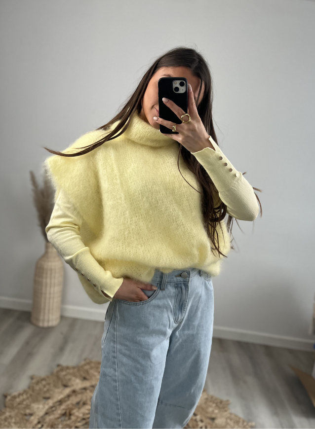 LINA - Kid Mohair Strick Gelb
