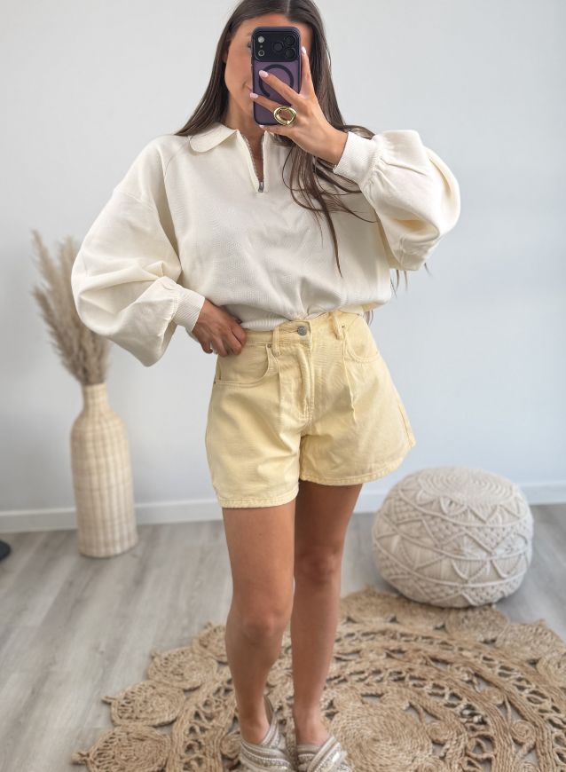 Jeansshort Geel