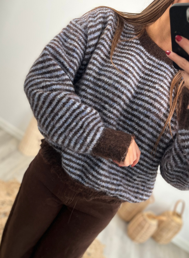 FLEUR - Streepjestrui Blauw-Choco