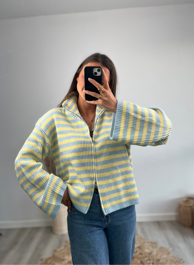 KIM - Knit geel-blauw