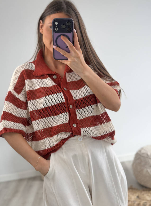 Crochet Shirt Terracotta
