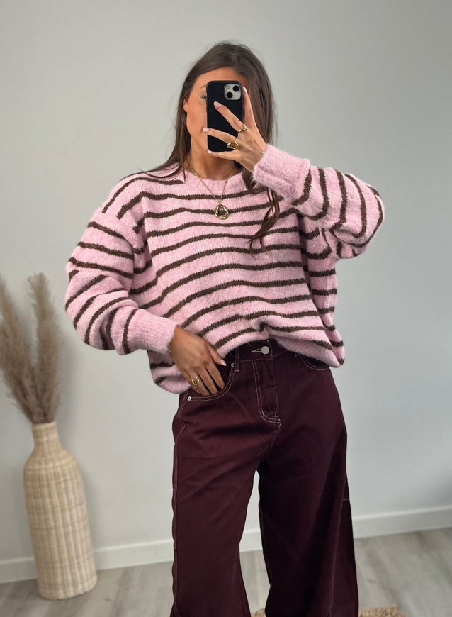 LISELOTTE - Trui Roze/ Choco