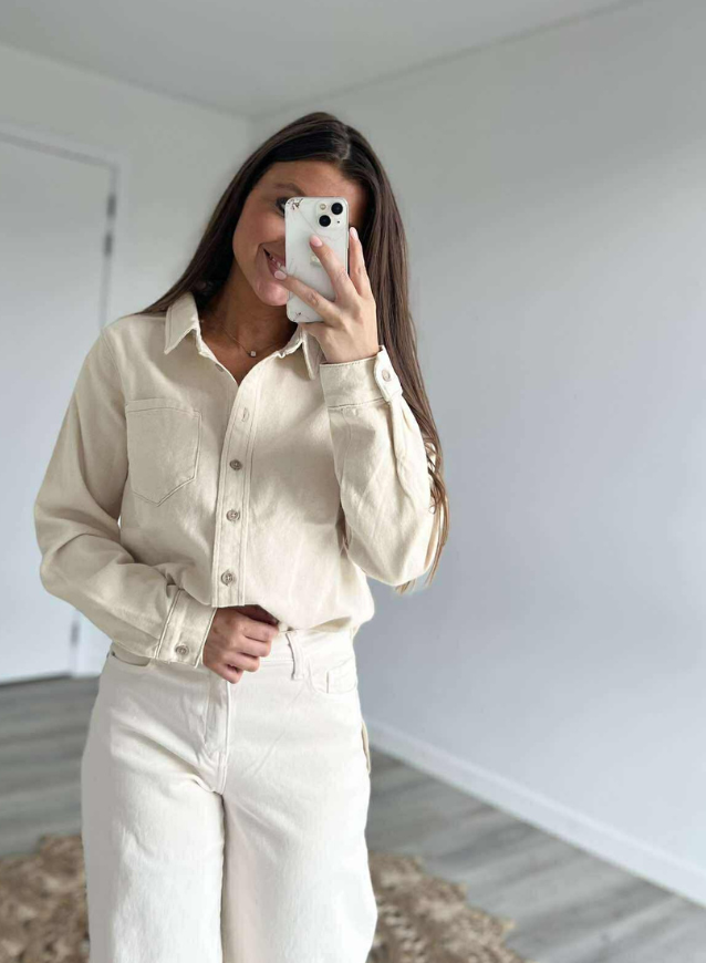 JOLIJN - Cream Jeanshemd