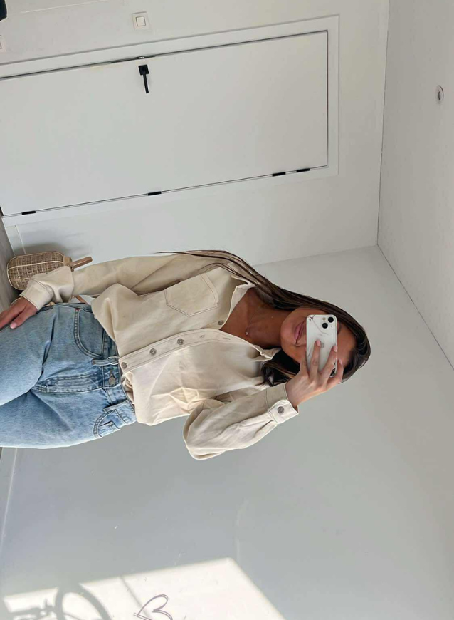 JOLIJN - Cream Jeanshemd