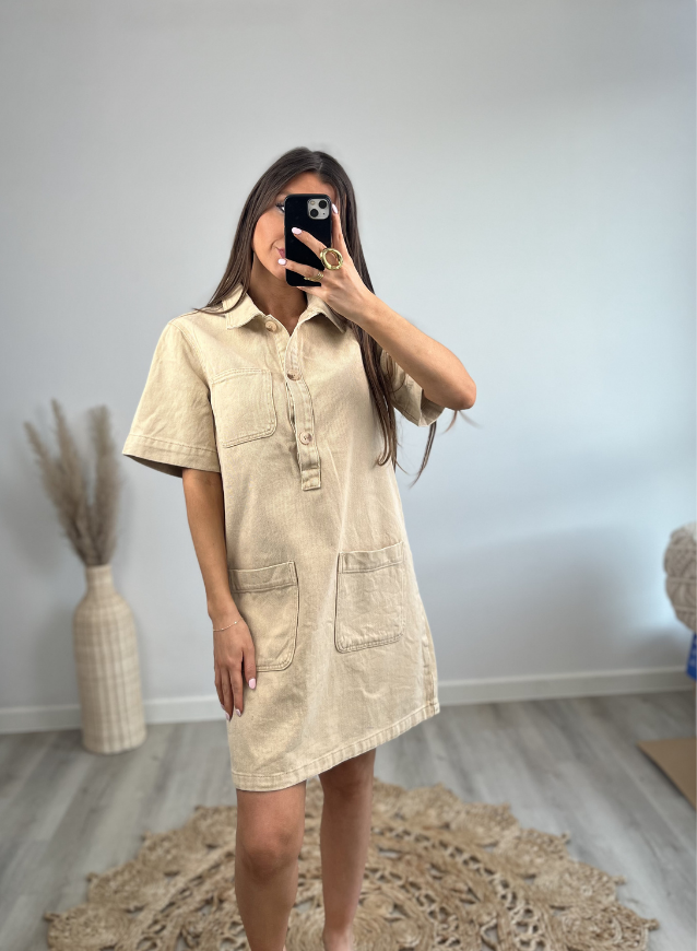 LOUA - Jeanskleedje Beige