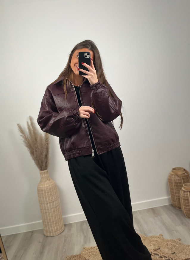 SOPHIA - PU jacket Bordeaux