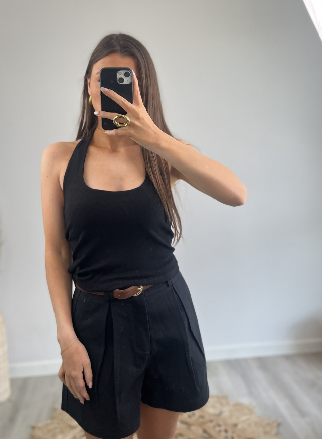 Halter top Zwart