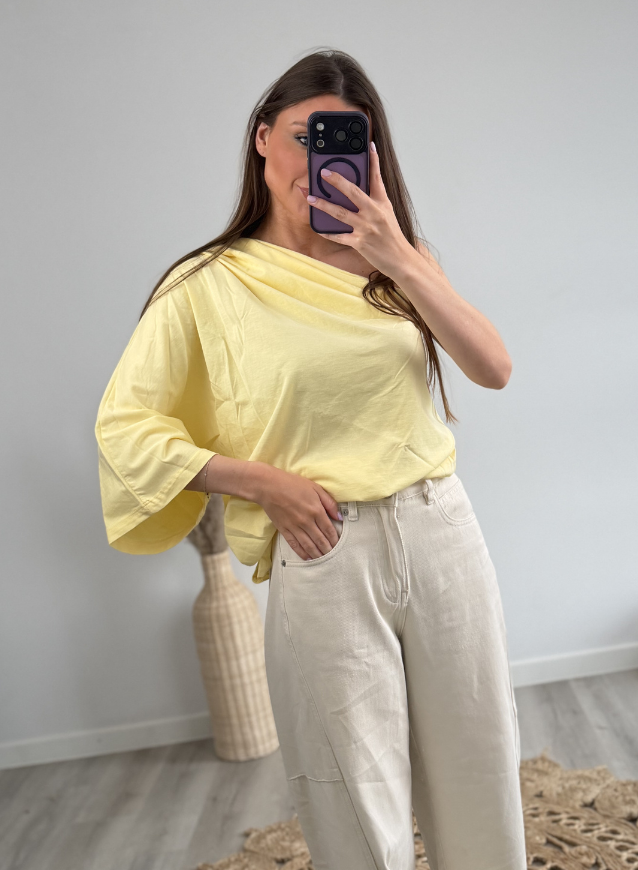 One- shoulder top Yellow