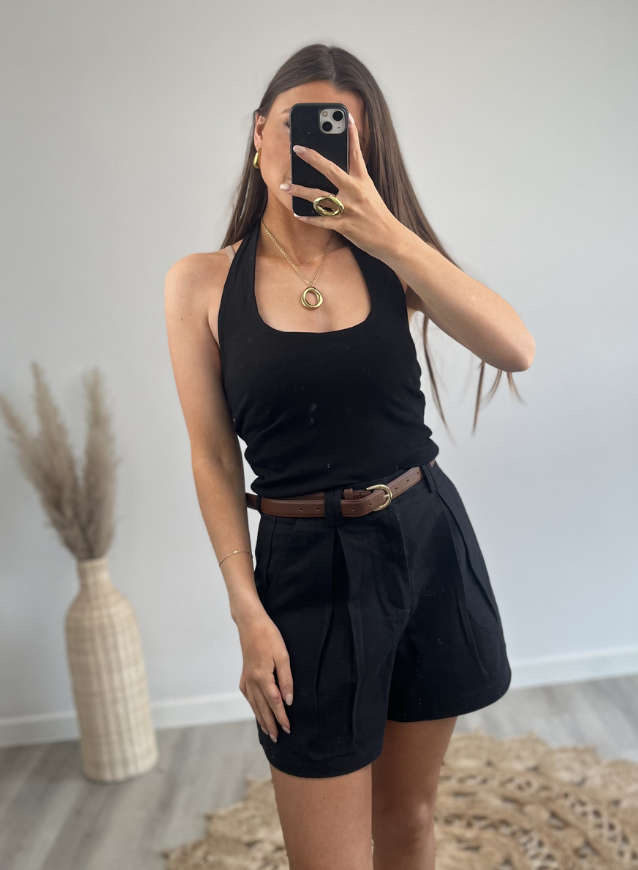 Halter top Zwart