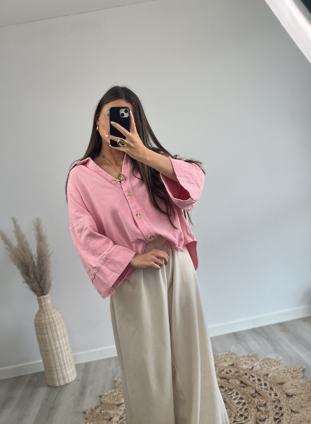 Jeanshemd Pink
