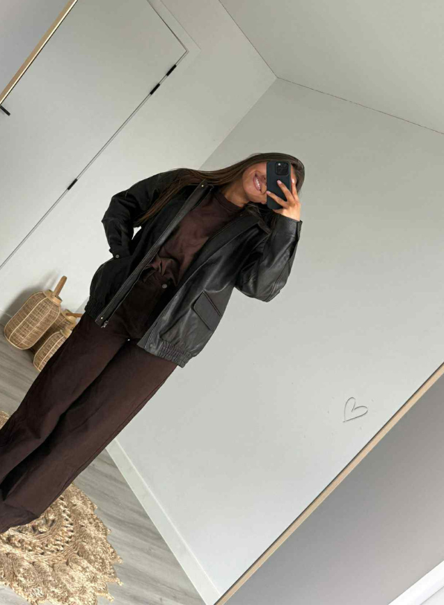 MILA - Leren Jas choco