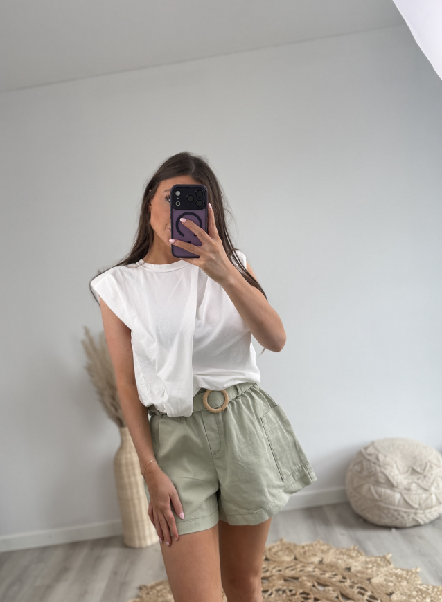 DEMI - Jeansshort Kaki