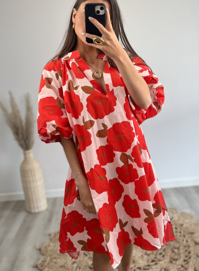 Flower Dress Red