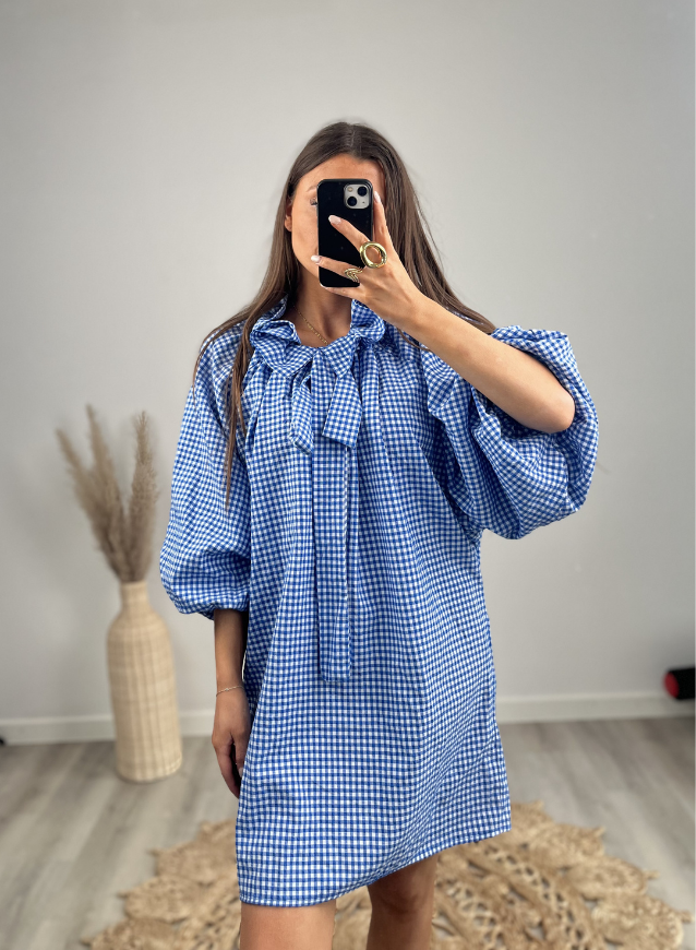 ELIN - Vichy kleedje Blauw