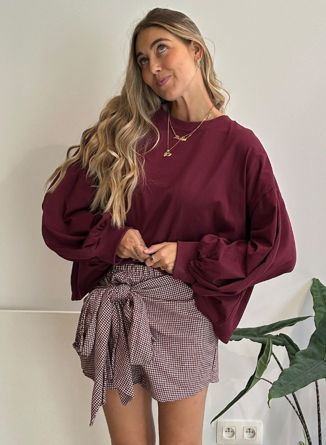 MONA - Open Back Top Burgundy